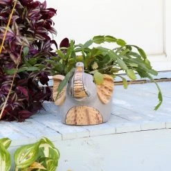 Sunnydaze Decor Sunnydaze 8.5 in. Indoor Ceramic Planter Statue Elsie The Elephant -Sunnydaze Decor Sales gray sunnydaze decor plant pots art 233 1f 1000