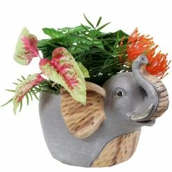 Sunnydaze Decor Sunnydaze 8.5 in. Indoor Ceramic Planter Statue Elsie The Elephant -Sunnydaze Decor Sales gray sunnydaze decor plant pots art 233 44 1000