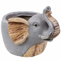 Sunnydaze Decor Sunnydaze 8.5 in. Indoor Ceramic Planter Statue Elsie The Elephant