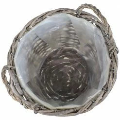 Sunnydaze Decor Sunnydaze 8 in. Gray Wicker Basket Planter with Handles (5-Pack) -Sunnydaze Decor Sales gray sunnydaze decor plant pots hb 781 1f 1000