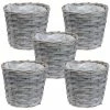 Sunnydaze Decor Sunnydaze 6.75 in. Gray Wicker Planter with Plastic Liner (5-Pack)