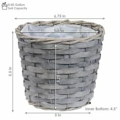 Sunnydaze Decor Sunnydaze 6.75 in. Gray Wicker Planter with Plastic Liner (5-Pack) 10 Sunnydaze Decor Sunnydaze 6.75 in. Gray Wicker Planter with Plastic Liner (5-Pack) -Sunnydaze Decor Sales gray sunnydaze decor plant pots hb 798 c3 1000
