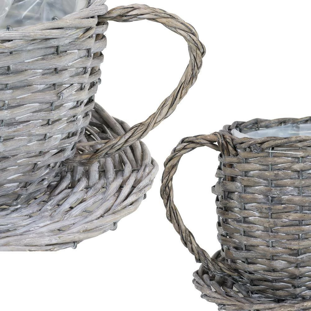 Sunnydaze Decor Sunnydaze 14 in Gray Willow Wicker Coffee Cup Planters (2-Pack) 7 Sunnydaze Decor Sunnydaze 14 in Gray Willow Wicker Coffee Cup Planters (2-Pack) - Image 7