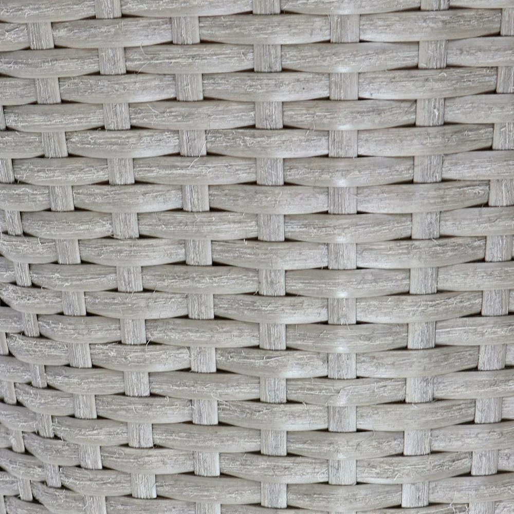 Sunnydaze Decor Sunnydaze Round Polyrattan Indoor Planters - 1 Large/1 Small Planter - Gray 4 Sunnydaze Decor Sunnydaze Round Polyrattan Indoor Planters - 1 Large/1 Small Planter - Gray - Image 4