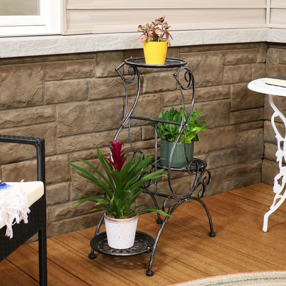 Sunnydaze Decor 30 in. Victorian Grey Steel Plant and Flower Stand 8 Sunnydaze Decor 30 in. Victorian Grey Steel Plant and Flower Stand - Image 8