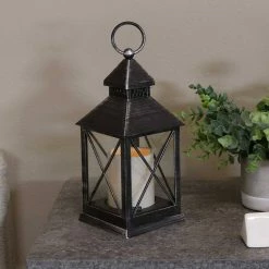 Sunnydaze Decor Yorktown Grey Battery Powered 10 in. LED Candle Lantern 16 Sunnydaze Decor Yorktown Grey Battery Powered 10 in. LED Candle Lantern -Sunnydaze Decor Sales grays sunnydaze decor citronella candles torches for 360 44 1000