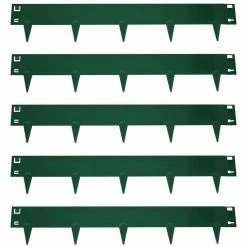Sunnydaze Decor 42 in. Green Steel Metal Landscape Edging Border (Set of 5)