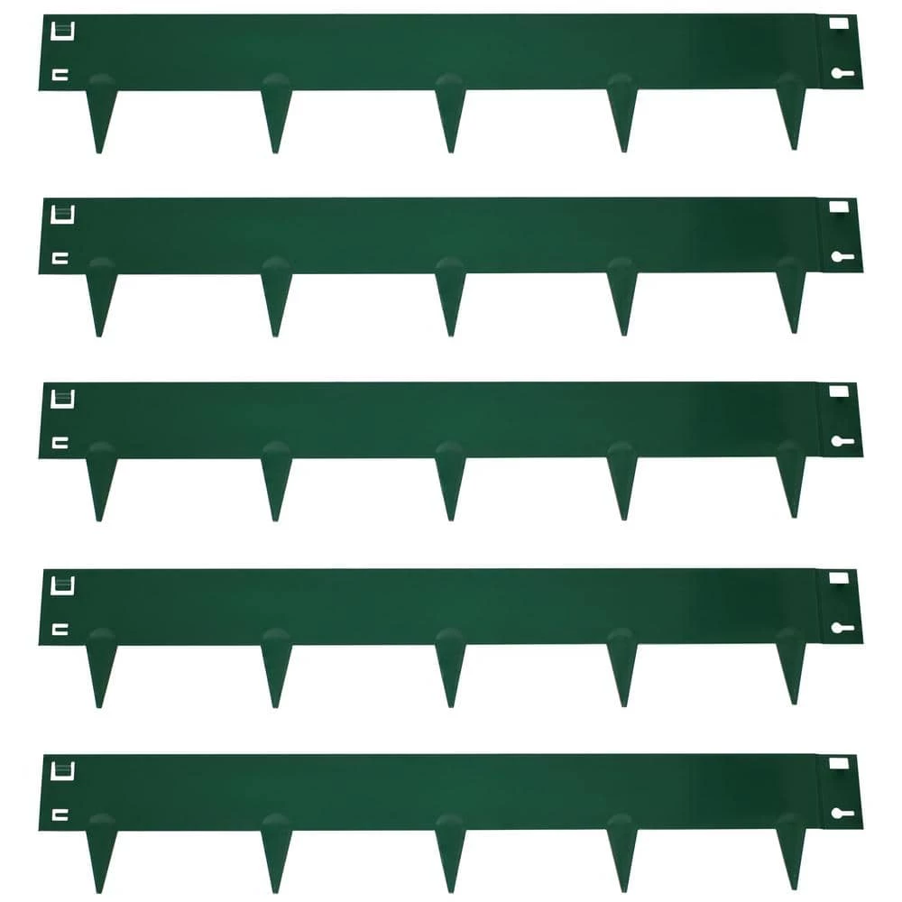 Sunnydaze Decor 42 in. Green Steel Metal Landscape Edging Border (Set of 5) 1 Sunnydaze Decor 42 in. Green Steel Metal Landscape Edging Border (Set of 5)