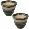 Sunnydaze Decor 2 Purlieu 12 in. Tempest Ceramic Indoor/Outdoor Planters