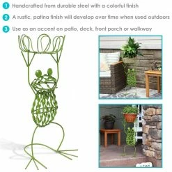 Sunnydaze Decor Sunnydaze 25 in. Tall Frog-Shaped Indoor/Outdoor Steel Plant Stand 16 Sunnydaze Decor Sunnydaze 25 in. Tall Frog-Shaped Indoor/Outdoor Steel Plant Stand -Sunnydaze Decor Sales green sunnydaze decor plant stands cue 006 76 1000