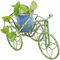Sunnydaze Decor Sunnydaze 12 in. Tricycle Indoor/Outdoor Green Steel Standing Planter Basket -Sunnydaze Decor Sales green sunnydaze decor plant stands lci 801 4f 1000