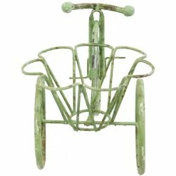 Sunnydaze Decor Sunnydaze 12 in. Tricycle Indoor/Outdoor Green Steel Standing Planter Basket -Sunnydaze Decor Sales green sunnydaze decor plant stands lci 801 76 1000