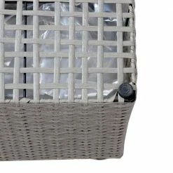 Sunnydaze Decor Gray Sunnydaze Square Polyrattan Indoor Planters - 1 Large/1 Small Planter -Sunnydaze Decor Sales grey sunnydaze decor plant pots nhu 522 44 1000