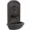 Sunnydaze Decor Seaside Iron Solar Powered Wall Fountain with Battery Backup