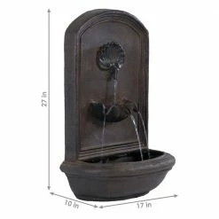 Sunnydaze Decor Seaside Iron Solar Powered Wall Fountain with Battery Backup -Sunnydaze Decor Sales iron sunnydaze decor indoor water fountains 132396002sod c3 1000
