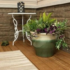 Sunnydaze Decor Studio 18 in. Light Green Ceramic Indoor/Outdoor Planter -Sunnydaze Decor Sales light green sunnydaze decor plant pots ap 940 31 1000