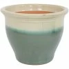 Sunnydaze Decor Studio 18 in. Light Green Ceramic Indoor/Outdoor Planter