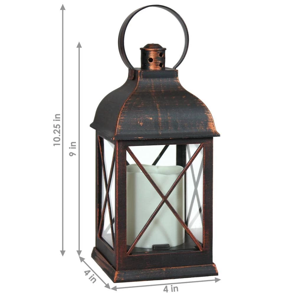 Sunnydaze Decor Setauket Bronze-Finish Battery Operated LED Candle Lantern - 10 in. (4-Pack) 3 Sunnydaze Decor Setauket Bronze-Finish Battery Operated LED Candle Lantern - 10 in. (4-Pack) - Image 3