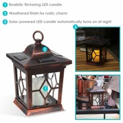 Sunnydaze Decor Lucien 9 in. Copper Outdoor Solar LED Candle Lantern (Set of 4) -Sunnydaze Decor Sales metallics sunnydaze decor citronella candles torches for 778 4pk 1d 1000