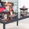 Sunnydaze Decor Lucien 9 in. Copper Outdoor Solar LED Candle Lantern (Set of 4)