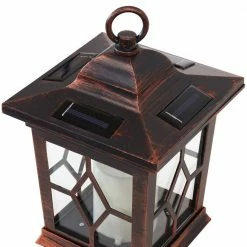 Sunnydaze Decor Lucien 9 in. Copper Outdoor Solar LED Candle Lantern (Set of 4) -Sunnydaze Decor Sales metallics sunnydaze decor citronella candles torches for 778 4pk c3 1000