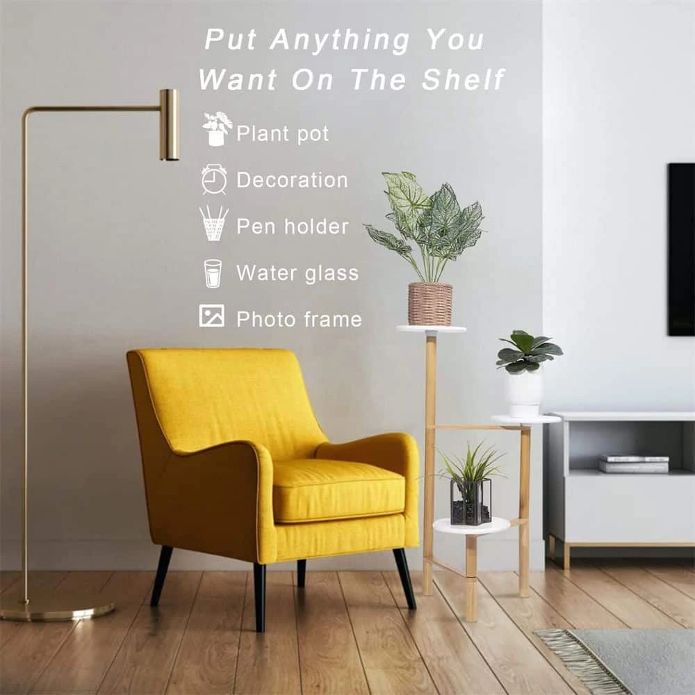 Dyiom 3 Tier Plant Stand Wood Plant Stand Outdoor Tall Wooden Plant Holder Shelf Corner Plant Stand for Plants 4 Dyiom 3 Tier Plant Stand Wood Plant Stand Outdoor Tall Wooden Plant Holder Shelf Corner Plant Stand for Plants - Image 4