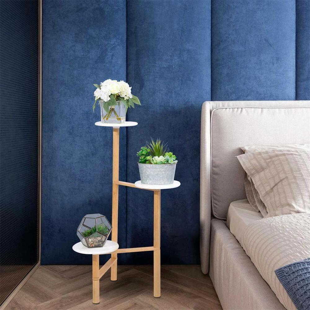Dyiom 3 Tier Plant Stand Wood Plant Stand Outdoor Tall Wooden Plant Holder Shelf Corner Plant Stand for Plants 6 Dyiom 3 Tier Plant Stand Wood Plant Stand Outdoor Tall Wooden Plant Holder Shelf Corner Plant Stand for Plants - Image 6