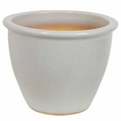 Sunnydaze Decor 15 in. Ocean Villa Ceramic Indoor/Outdoor Planter Pearl