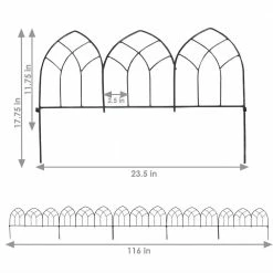 Sunnydaze Decor 17.75 in. Steel Narbonne Style Decorative Border Garden Fence - (Set of 5) -Sunnydaze Decor Sales powder coated sunnydaze decor garden fencing hbm 611 44 1000