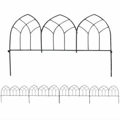 Sunnydaze Decor 17.75 in. Steel Narbonne Style Decorative Border Garden Fence - (Set of 5)