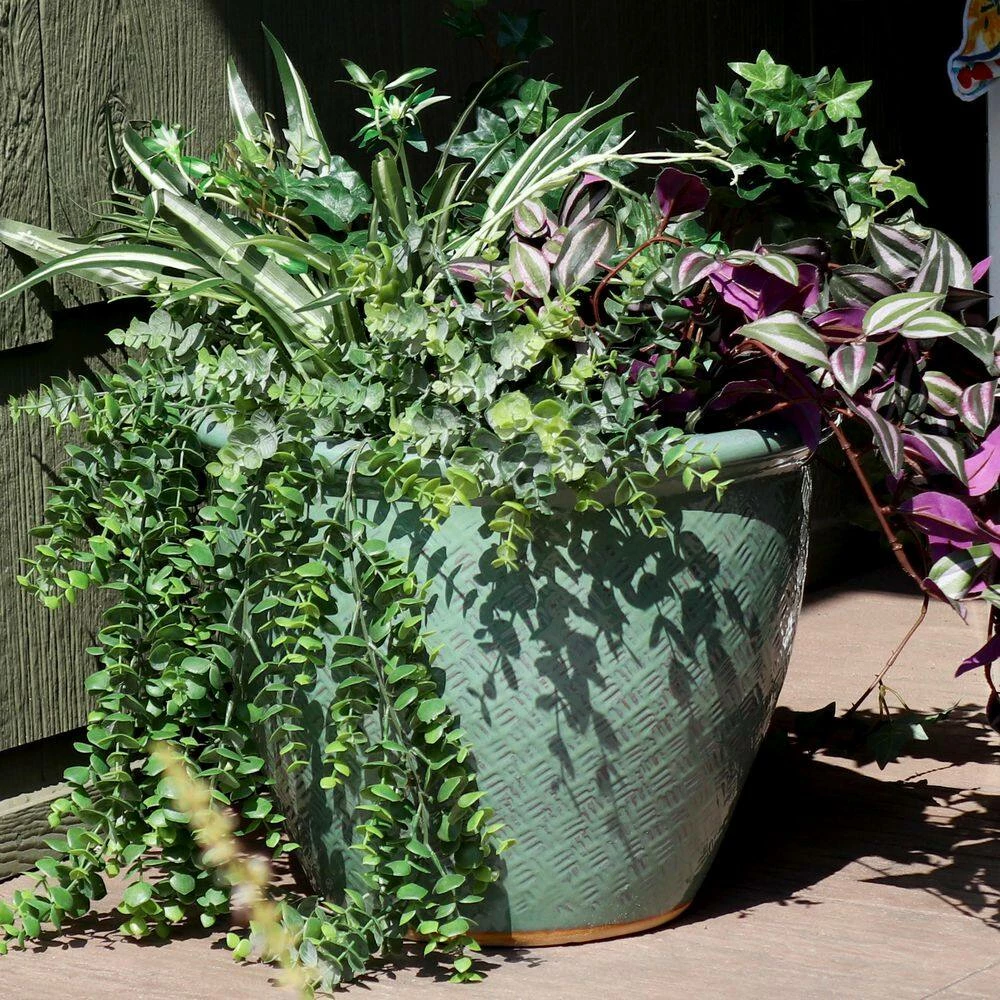 Sunnydaze Decor 15 in. Ocean Villa Ceramic Indoor/Outdoor Planter Seaside Dreams 3 Sunnydaze Decor 15 in. Ocean Villa Ceramic Indoor/Outdoor Planter Seaside Dreams - Image 3