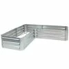 Sunnydaze Decor L-Shaped Silver Galvanized Steel Raised Garden Bed