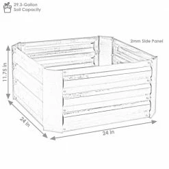 Sunnydaze Decor 24 in. Silver Galvanized Steel Square Raised Bed 9 Sunnydaze Decor 24 in. Silver Galvanized Steel Square Raised Bed -Sunnydaze Decor Sales silver sunnydaze decor raised planter boxes hb 475 4f 1000
