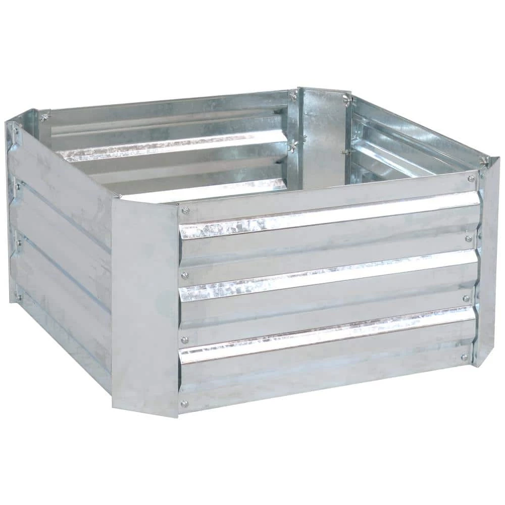 Sunnydaze Decor 24 in. Silver Galvanized Steel Square Raised Bed 1 Sunnydaze Decor 24 in. Silver Galvanized Steel Square Raised Bed