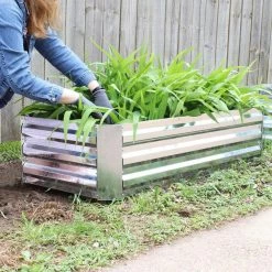 Sunnydaze Decor 48 in. Silver Galvanized Steel Rectangle Raised Bed 11 Sunnydaze Decor 48 in. Silver Galvanized Steel Rectangle Raised Bed -Sunnydaze Decor Sales silver sunnydaze decor raised planter boxes hb 512 44 1000