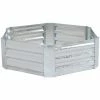 Sunnydaze Decor 41 in. Silver Galvanized Steel Hexagon Raised Bed