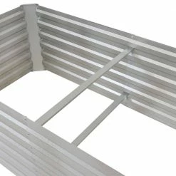 Sunnydaze Decor Sunnydaze 71 in. x 35.5 in. Silver Galvalume Galvanized Steel Raised Garden Bed -Sunnydaze Decor Sales silver sunnydaze decor raised planter boxes hst 760 c3 1000