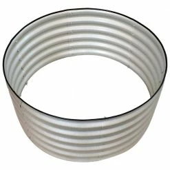 Sunnydaze Decor Sunnydaze 36 in. (91.44 cm) Round Galvalume Steel Raised Garden Bed - Silver -Sunnydaze Decor Sales silver sunnydaze decor raised planter boxes hst 945 44 1000