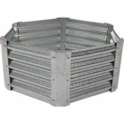 Sunnydaze Decor 40 in. Hexagon Galvanized Steel Raised Garden Bed