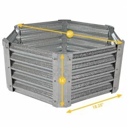Sunnydaze Decor 40 in. Hexagon Galvanized Steel Raised Garden Bed 18 Sunnydaze Decor 40 in. Hexagon Galvanized Steel Raised Garden Bed -Sunnydaze Decor Sales silver sunnydaze decor raised planter boxes rcm lg476 fa 1000