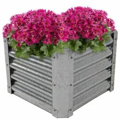 Sunnydaze Decor 22 in. Raised Galvanized Steel Garden Bed Square 15 Sunnydaze Decor 22 in. Raised Galvanized Steel Garden Bed Square -Sunnydaze Decor Sales silver sunnydaze decor raised planter boxes rcm lg477 44 1000