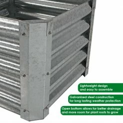 Sunnydaze Decor 22 in. Raised Galvanized Steel Garden Bed Square 13 Sunnydaze Decor 22 in. Raised Galvanized Steel Garden Bed Square -Sunnydaze Decor Sales silver sunnydaze decor raised planter boxes rcm lg477 4f 1000