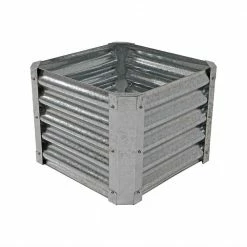 Sunnydaze Decor 22 in. Raised Galvanized Steel Garden Bed Square