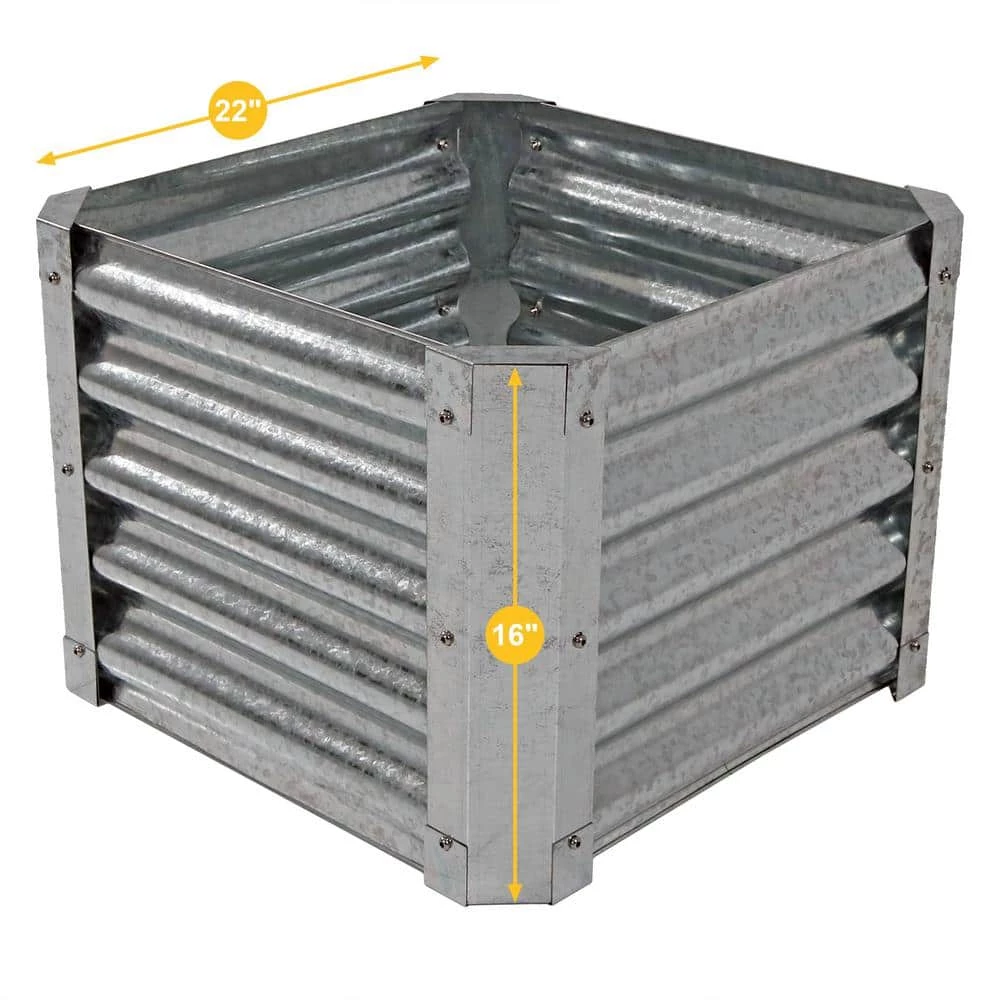 Sunnydaze Decor 22 in. Raised Galvanized Steel Garden Bed Square 9 Sunnydaze Decor 22 in. Raised Galvanized Steel Garden Bed Square - Image 9