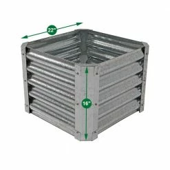 Sunnydaze Decor 22 in. Raised Galvanized Steel Garden Bed Square 12 Sunnydaze Decor 22 in. Raised Galvanized Steel Garden Bed Square -Sunnydaze Decor Sales silver sunnydaze decor raised planter boxes rcm lg477 c3 1000