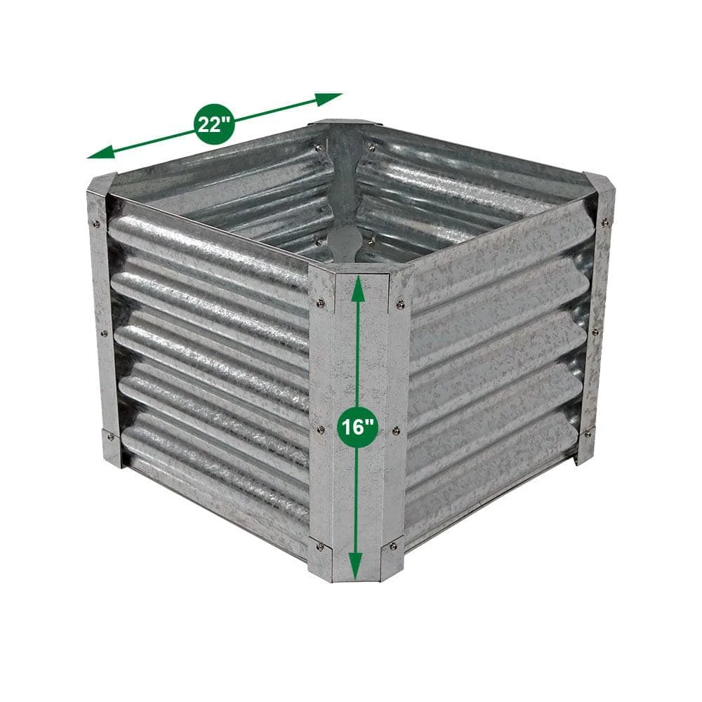 Sunnydaze Decor 22 in. Raised Galvanized Steel Garden Bed Square 4 Sunnydaze Decor 22 in. Raised Galvanized Steel Garden Bed Square - Image 4