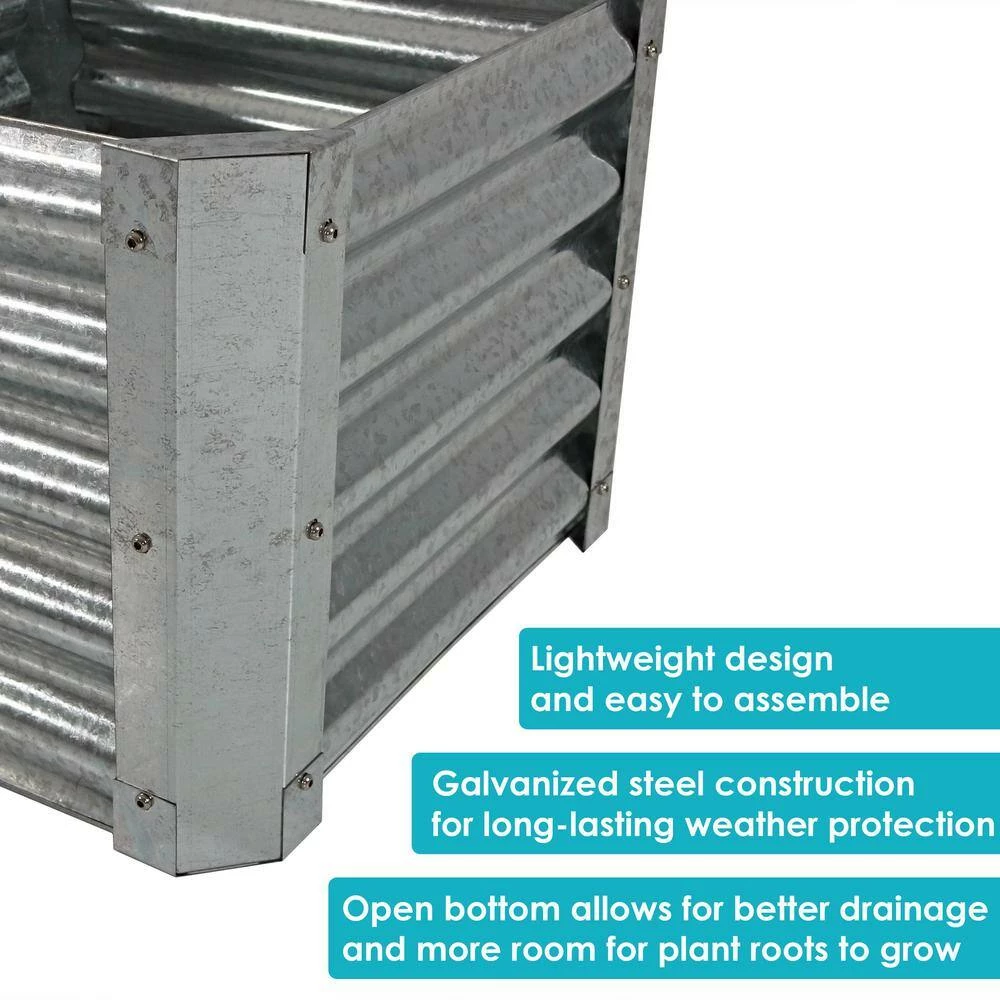 Sunnydaze Decor 22 in. Raised Galvanized Steel Garden Bed Square 8 Sunnydaze Decor 22 in. Raised Galvanized Steel Garden Bed Square - Image 8