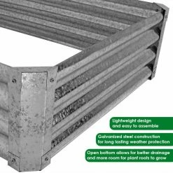 Sunnydaze Decor 48 in. Rectangle Raised Galvanized Steel Garden Bed 14 Sunnydaze Decor 48 in. Rectangle Raised Galvanized Steel Garden Bed -Sunnydaze Decor Sales silver sunnydaze decor raised planter boxes rcm lg481 1f 1000
