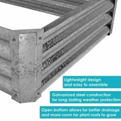 Sunnydaze Decor 48 in. Rectangle Raised Galvanized Steel Garden Bed 15 Sunnydaze Decor 48 in. Rectangle Raised Galvanized Steel Garden Bed -Sunnydaze Decor Sales silver sunnydaze decor raised planter boxes rcm lg481 44 1000