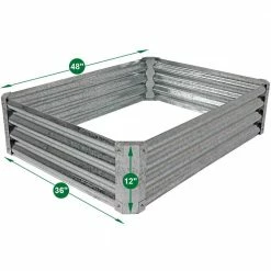 Sunnydaze Decor 48 in. Rectangle Raised Galvanized Steel Garden Bed 13 Sunnydaze Decor 48 in. Rectangle Raised Galvanized Steel Garden Bed -Sunnydaze Decor Sales silver sunnydaze decor raised planter boxes rcm lg481 4f 1000